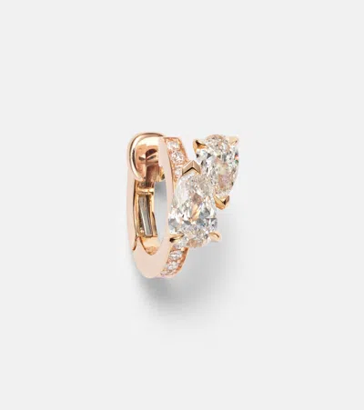 Repossi Serti Sur Vide 18kt Rose Gold Single Hoop Earring With Diamonds
