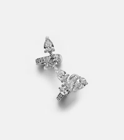 Repossi Serti Sur Vide 18kt White Gold Single Ear Cuff With Diamonds In Silver