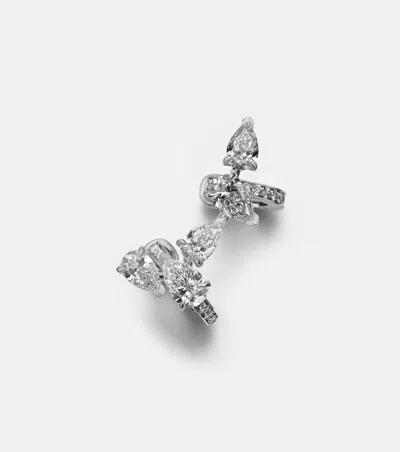 Repossi Serti Sur Vide 18kt White Gold Single Ear Cuff With Diamonds In Silver