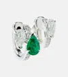 REPOSSI SERTI SUR VIDE 18KT WHITE GOLD SINGLE EARRING WITH DIAMONDS AND EMERALD