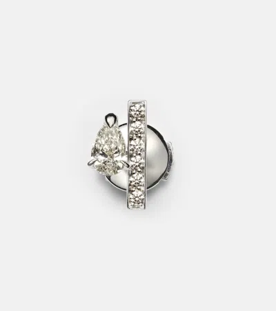 Repossi Serti Sur Vide 18kt White Gold Single Earring With Diamonds In Silver