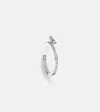 Repossi Serti Sur Vide 18kt White Gold Single Hoop Earring With Diamonds In Silver