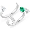 Repossi Serti Sur Vide Diamond & Emerald Open Ring