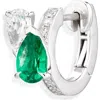 Repossi Serti Sur Vide Diamond & Emerald Single Hoop Earring In Multi