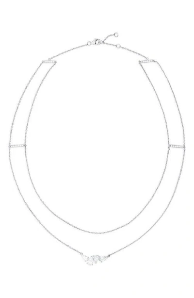 Repossi Serti Sur Vide Diamond Layered Necklace In Silver
