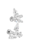 Repossi Serti Sur Vide Diamond Single Earring In Silver