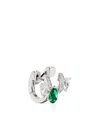 REPOSSI 18KT WHITE GOLD SERTI SUR VIDE DIAMOND AND EMERALD EAR CUFF