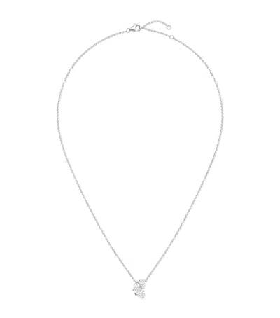 Repossi White Gold And Diamond Serti Sur Vide Necklace In Silver