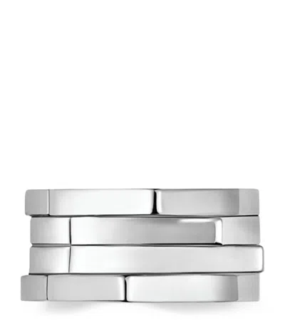 Repossi White Gold Antifer 4-row Ear Cuff In Silver