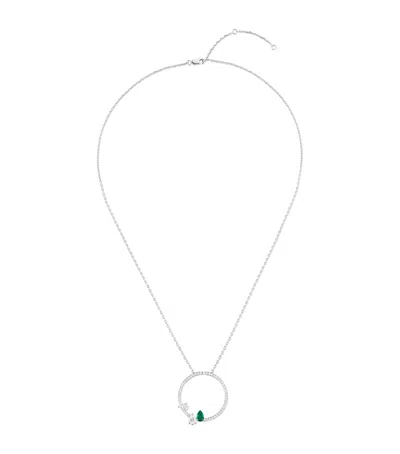 Repossi White Gold Serti Sur Vide Pendant Necklace In Silver