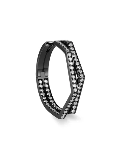 Repossi Women's Antifer 18k Black Gold & 0.62 Tcw Diamond Single Hoop Earring