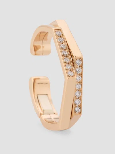 Repossi Women's Antifer 18k Rose Gold & 0.11 Tcw Diamond Double-row Ear Cuff In Neutral