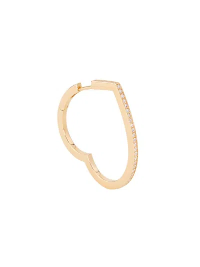 Repossi Women's Antifer 18k Rose Gold & 0.13 Tcw Diamond Large Heart Hoop Earring