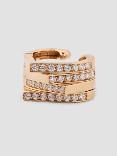 Repossi Women's Antifer 18k Rose Gold & 0.24 Tcw Diamond 4-row Ear Cuff