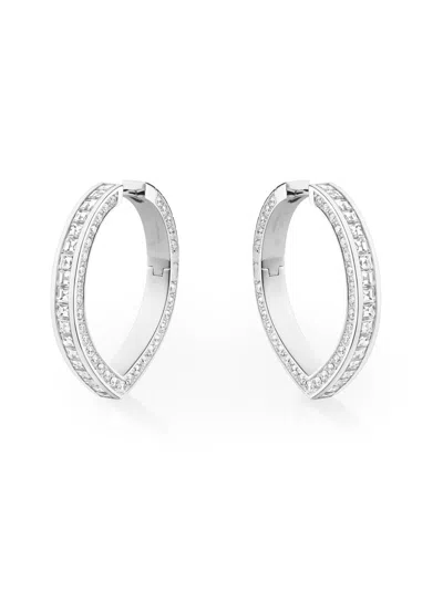 Repossi Women's Antifer 18k White Gold & 13.20 Tcw Diamond Hoop Earrings In Metallic