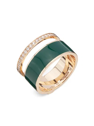Repossi Women's Berbere Chromatic 18k Rose Gold, Laquer & 0.34 Tcw Diamond Ring In Pink Gold