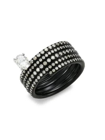 Repossi Women's Blast 18k Black Gold & Diamond Ring