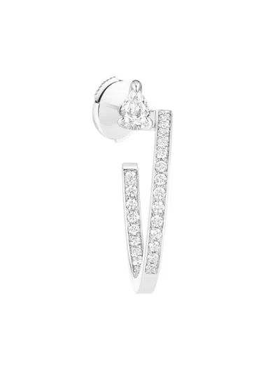 Repossi Women's Serti Sur Vide 18k White Gold & 0.55 Tcw Diamond Single Hoop Earring