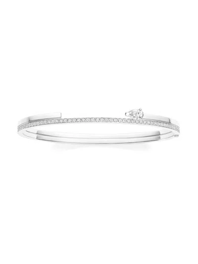 Repossi Women's Serti Sur Vide 18k White Gold & 0.90 Tcw Diamond Double-row Bangle In Metallic