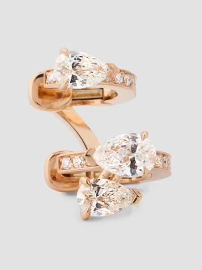 Repossi Women's Serti Sur Vide Left Single Earring With 3 Pear Diamonds In Gold