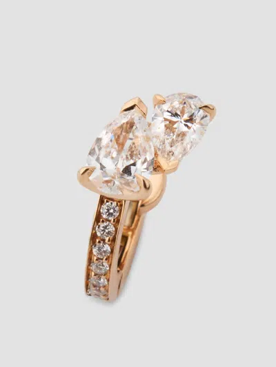 Repossi Women's Serti Sur Vide Right Single Earring With 2 Pear Diamonds In Gold