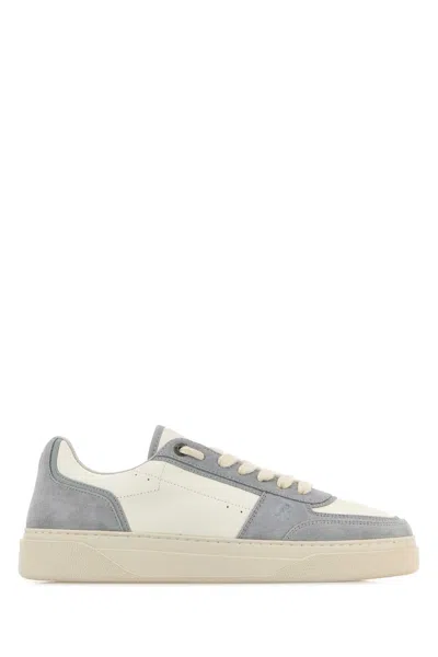 Represent Two Tone Leather And Suede Initial Sneakers In Blue