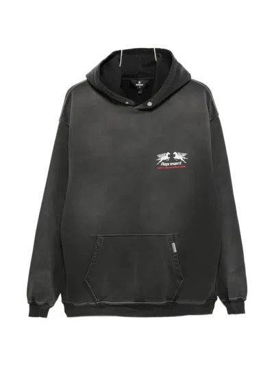 Represent 24 Hour Service Graphic-print Hoodie In Black