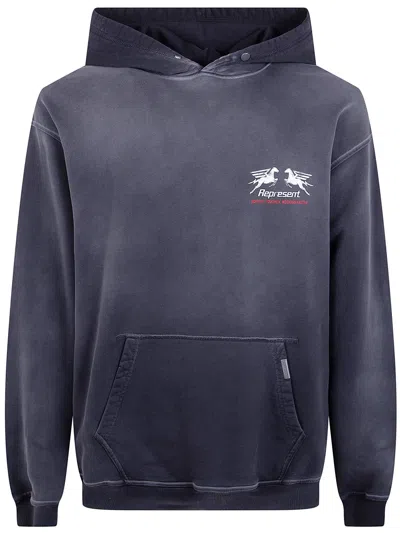Represent 24 Hour Service Hoodie In Blue