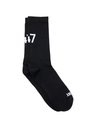 Represent 247 247 Logo-intarsia Socks In Black