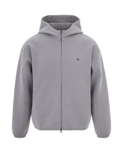 Represent 247 Ash Grey Zip-up Hooded Sweatshirt In Gray