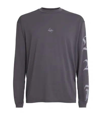 Represent 247 Mesh Noble Long-sleeve T-shirt In Grey