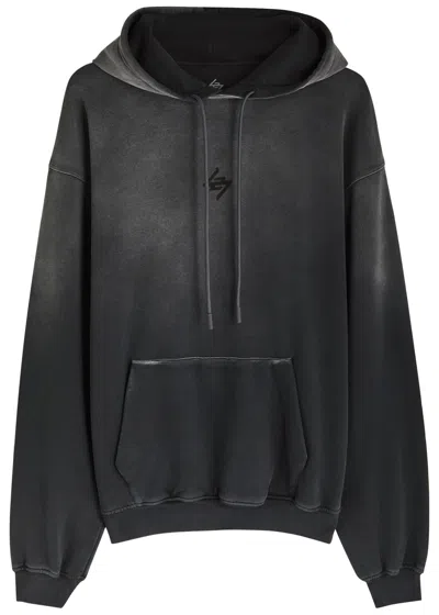 Represent 247 Motion Oversized Hooded Cotton Sweatshirt In Black