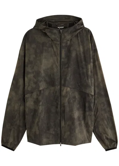 Represent 247 Printed Nylon Jacket In Brown