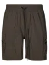 Represent Utility Cargo Pocket Elastic Waistband Shorts In Green