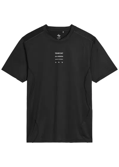 Represent 247 Trail Stretch-jersey T-shirt In Black