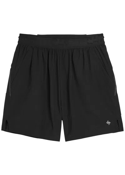 Represent 247 Trek Perforated Stretch-jersey Shorts In Black