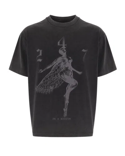 Represent 247 T-shirt 247 On A Mission Vintage Black In Multi