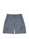 Represent 247 Zip-pocket Drawstring Shorts In Gray