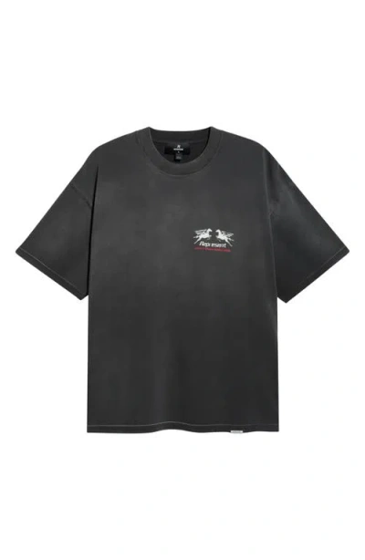 Represent 24-hour Service Graphic T-shirt In Black