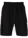 Represent Above-knee Length Cargo Shorts In Black
