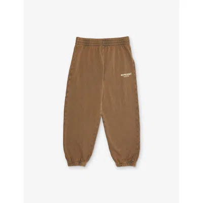 Represent Kids' Almond Owners' Club Cotton-jersey Jogging Bottoms 1 In Brown
