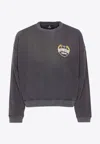 Represent Cotton Sweatshirt With Distressed Effect In Gray