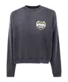 Represent Cotton Sweatshirt With Distressed Effect In Black