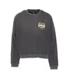 Represent Washed-effect Black Cotton Sweatshirt In Gray