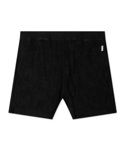 Represent Aop Towel Relaxed Fit Shorts In Black