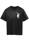 Represent Elegance Unicorn Black Crewneck T-shirt With Logo Print On The Front And Maxi Print On The Rear In C In Black