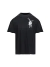 Represent 'elegance Unicorn' Black Crewneck T-shirt With Logo Print On The Front And Maxi Print On The Rear In Black  