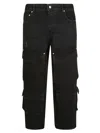 Represent Black Cotton Whiskering Jeans In Black