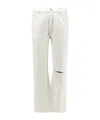 Represent White Straight Distressed Jeans In Multi