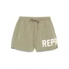 Represent Mens Logo-print Regular-fit Swim Shorts Khaki In Multicolor
